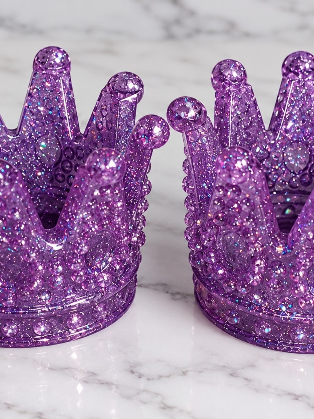 Purple Queen Crown LED candle holders